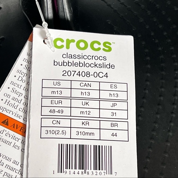 Crocs Men's Classic Bubble Block Slide - m13 - Picture 6 of 7